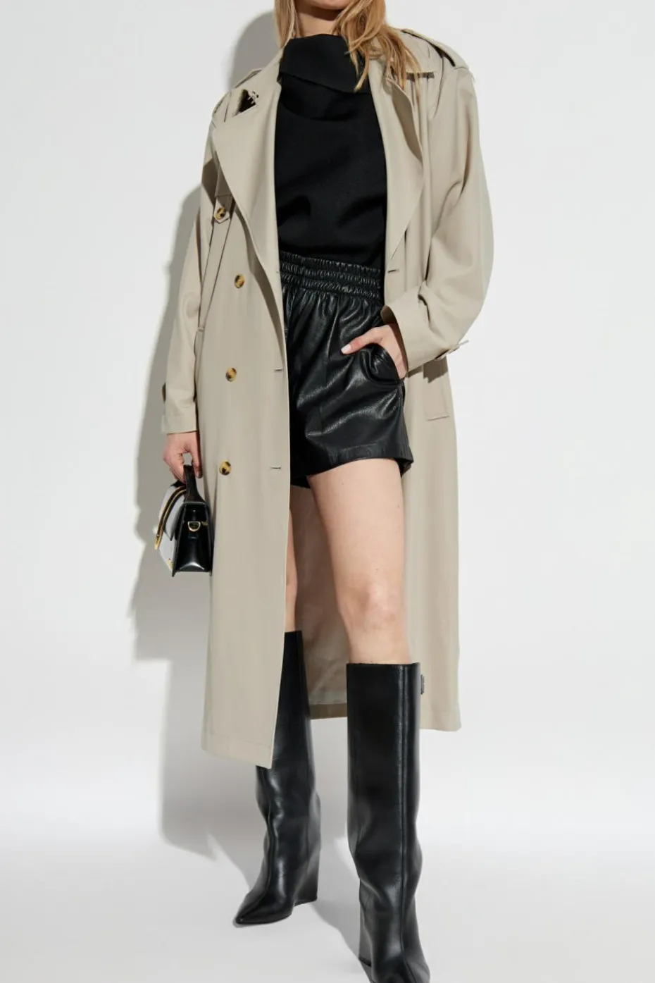 Anine Bing BLACK Kam vegan leather shorts