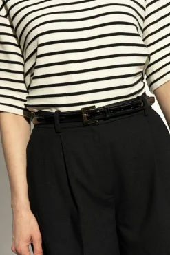 Anine Bing BLACK Leather belt
