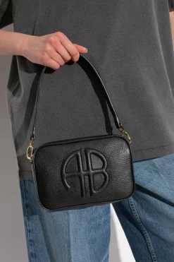 Anine Bing BLACK Shoulder bag with logo