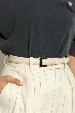 Anine Bing cream Leather belt "Nicola"