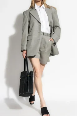 Anine Bing GREY Houndstooth pattern shorts