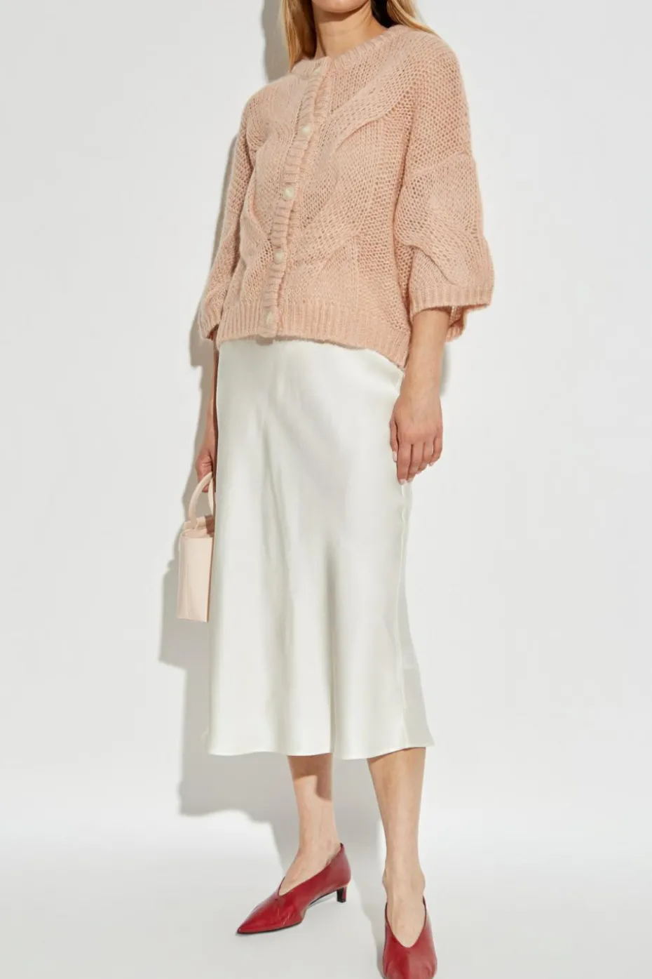 Anine Bing WHITE Silk skirt "Bar"