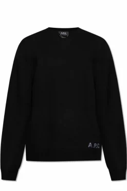 A.P.C. BLACK Wool sweater with logo