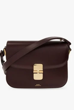 A.P.C. BURGUNDY āGrace Smallā shoulder bag