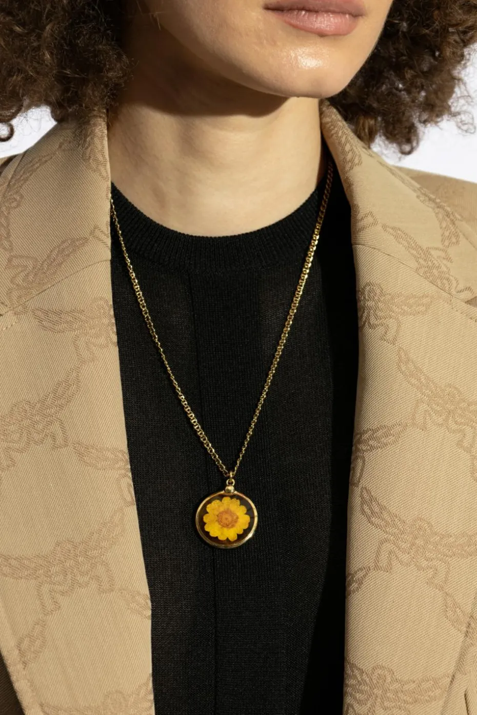 A.P.C. GOLD Necklace with floral motif