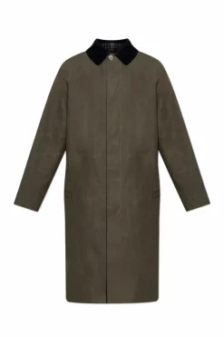 A.P.C. GREEN Coat with collar