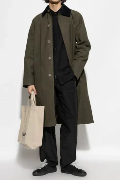 A.P.C. GREEN Coat with collar