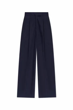 A.P.C. NAVY BLUE High-waisted cotton trousers