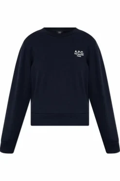 A.P.C. NAVY BLUE Sweatshirt with embroidered logo