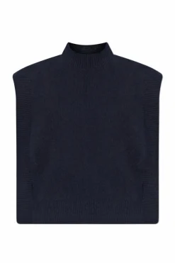 A.P.C. NAVY BLUE Vest with side ties