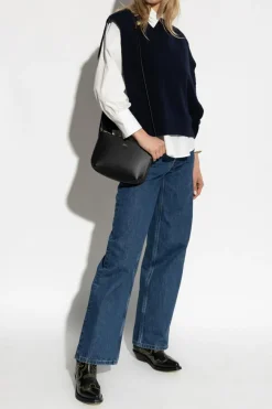 A.P.C. NAVY BLUE Vest with side ties