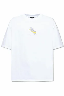 A.P.C. WHITE T-shirt with print
