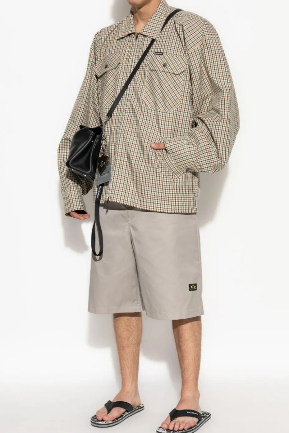 Balenciaga beige Jacket with a check pattern