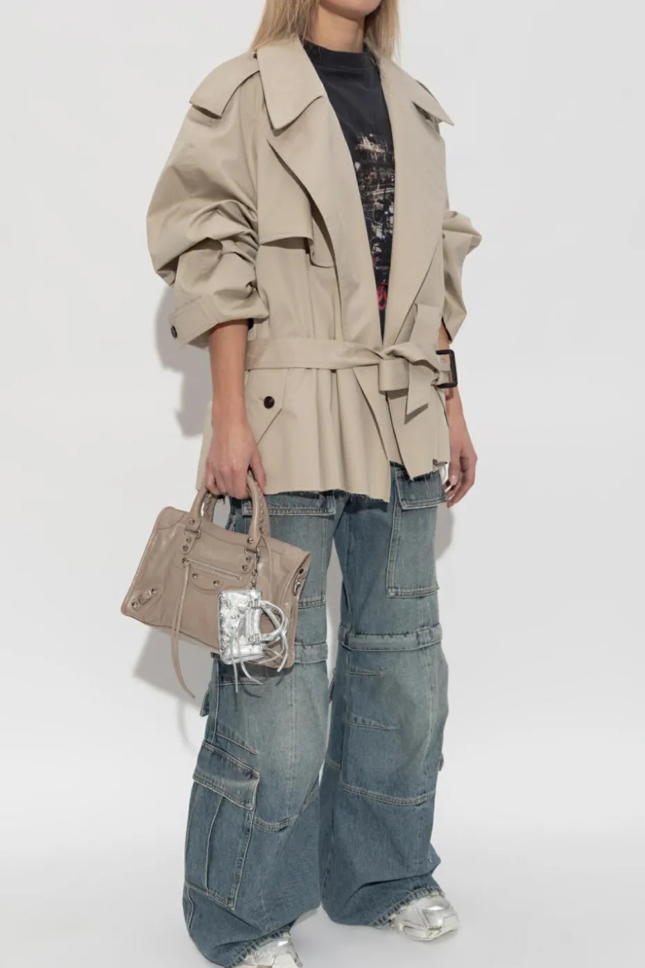 Balenciaga beige Short trench coat