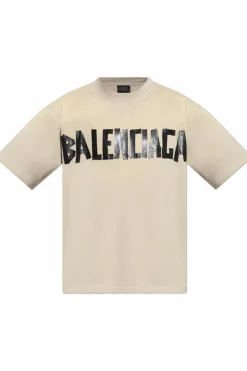Balenciaga beige T-shirt with a `vintage` effect