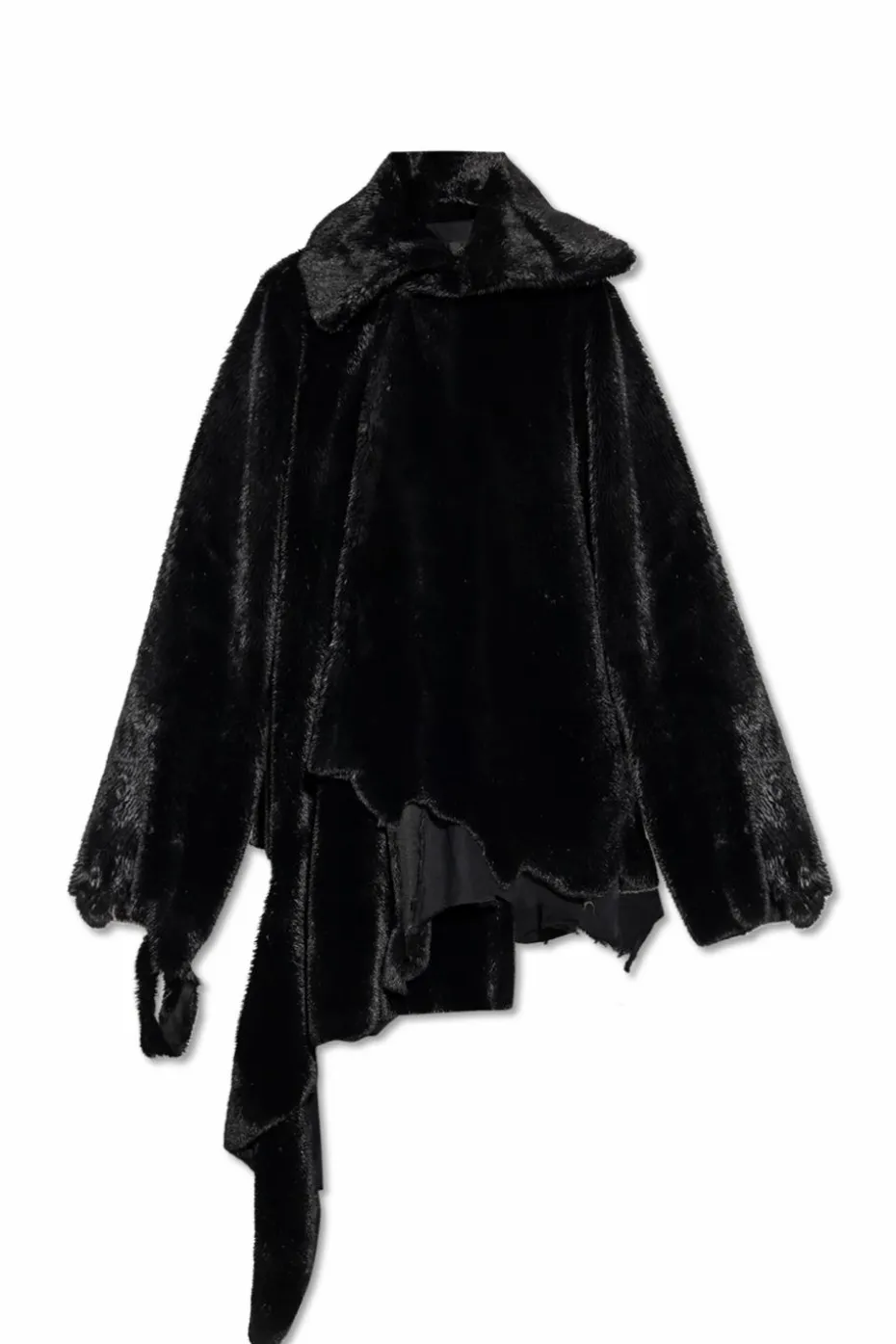 Balenciaga BLACK Asymmetrical cut faux fur