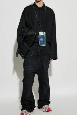 Balenciaga BLACK Cotton long-sleeve polo