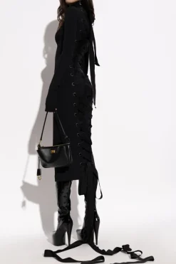 Balenciaga BLACK Dress with stand-up collar