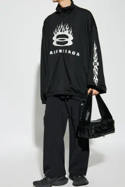 Balenciaga BLACK Jacket with printed logo