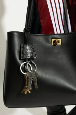 Balenciaga BLACK Keychain with Eiffel Tower pendant