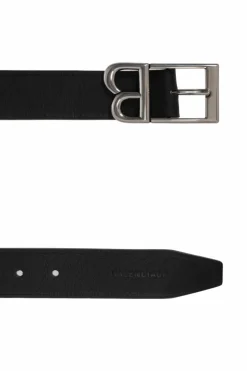 Balenciaga BLACK Leather belt with logo