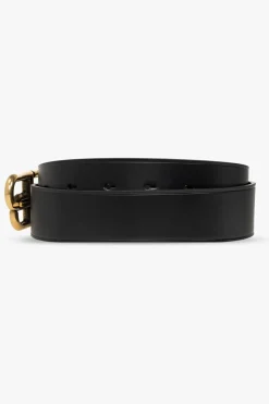 Balenciaga BLACK Leather belt with logo