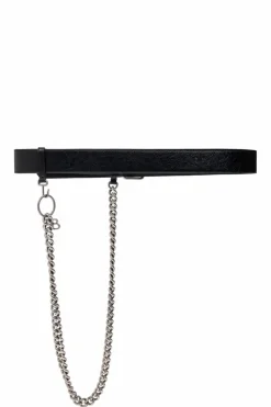 Balenciaga BLACK Leather belt with chain