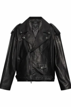 Balenciaga BLACK Leather jacket with a loose fit
