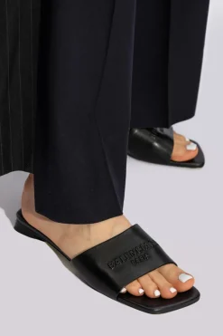 Balenciaga BLACK Leather Slippers 'Dutyfree'