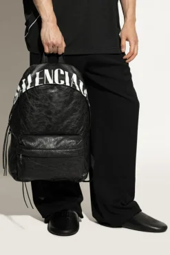 Balenciaga BLACK Leather backpack `Arena`