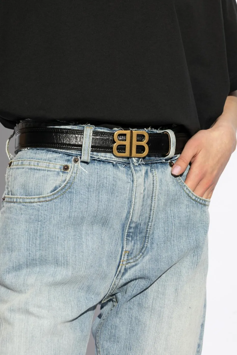 Balenciaga BLACK Leather belt