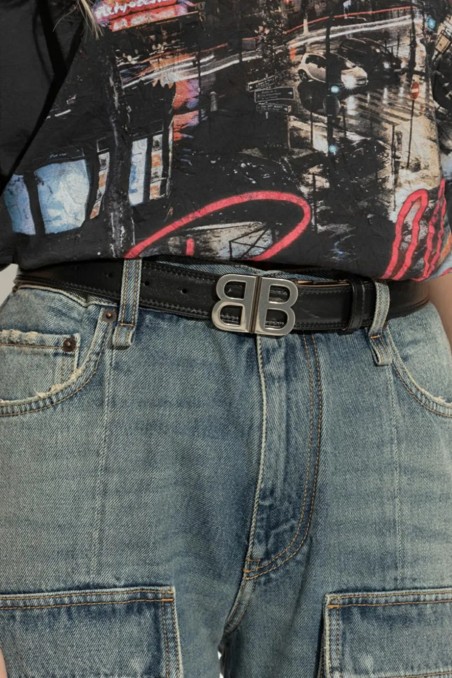 Balenciaga BLACK Leather belt
