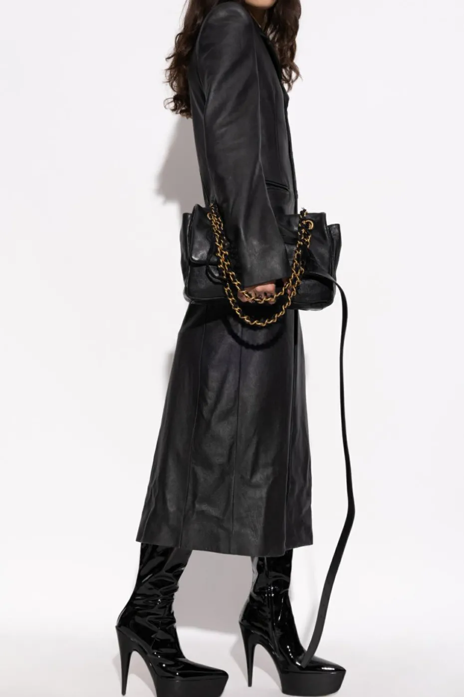 Balenciaga BLACK Leather coat