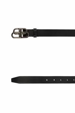 Balenciaga BLACK Leather belt with logo