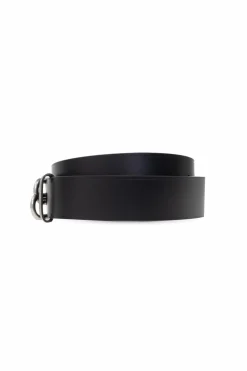 Balenciaga BLACK Leather belt with logo