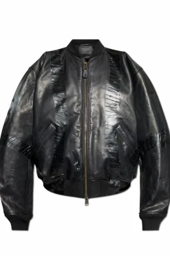 Balenciaga BLACK Leather bomber jacket