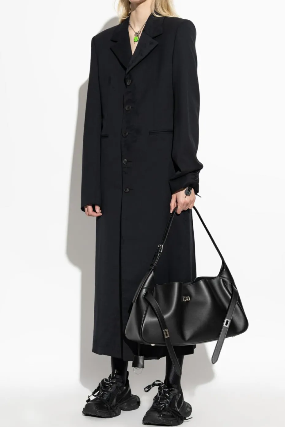 Balenciaga BLACK Long coat with vintage effect