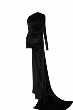 Balenciaga BLACK Long dress with an asymmetrical cut