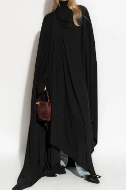 Balenciaga BLACK Oversize dress with a stand-up collar