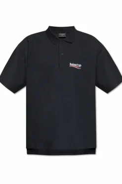 Balenciaga BLACK Polo with embroidered logo