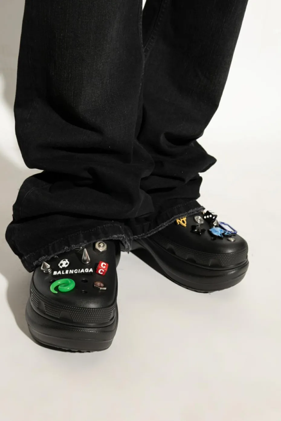 Balenciaga BLACK Rubber boots with appliqués