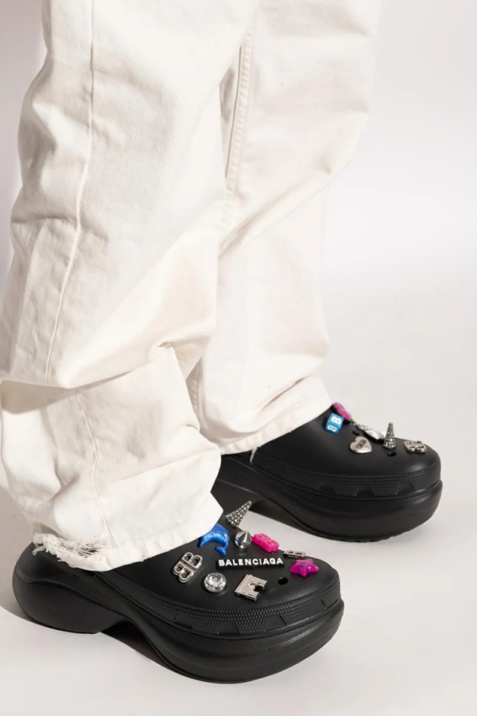 Balenciaga BLACK Rubber shoes with appliqués