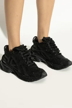 Balenciaga BLACK "Runner" sports shoes with shimmering crystals