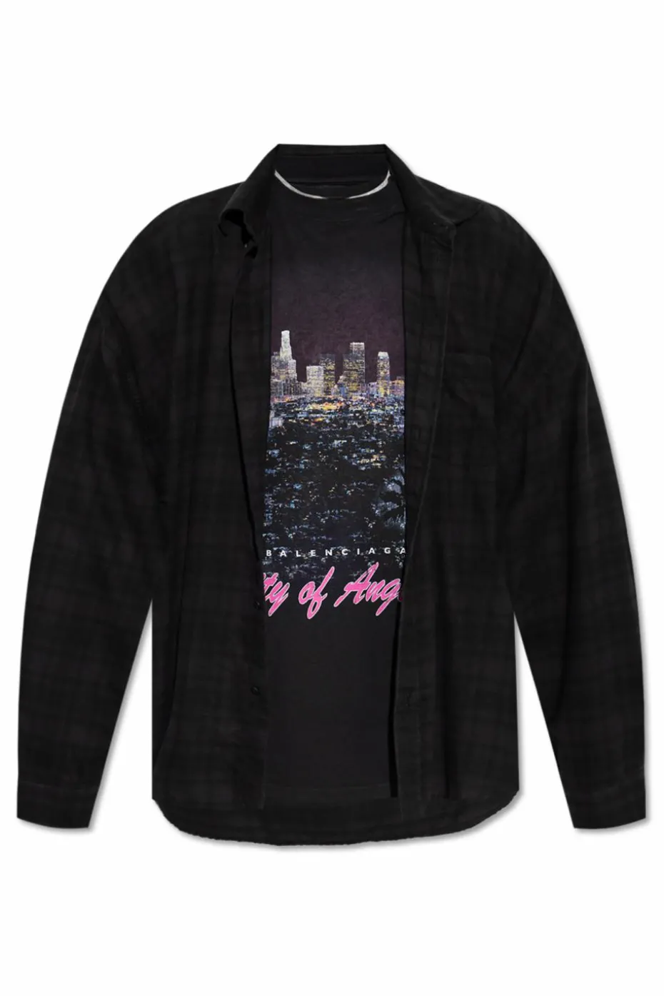 Balenciaga BLACK Shirt with sewn-in T-shirt