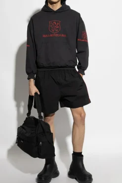 Balenciaga BLACK Shorts with embroidered logo