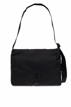 Balenciaga BLACK Shoulder bag with logo-shaped appliqué