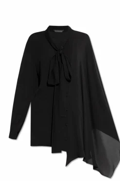 Balenciaga BLACK Silk blouse with tie-neck