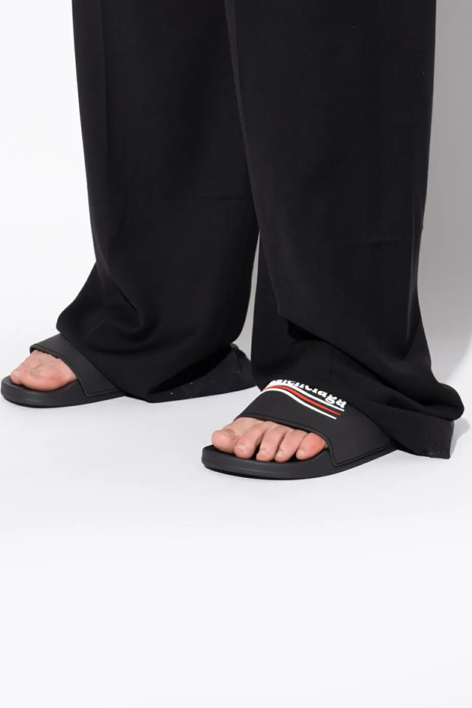 Balenciaga BLACK Slides with logo