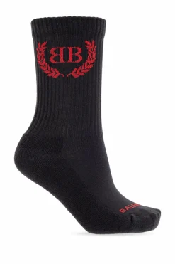 Balenciaga BLACK Socks with logo