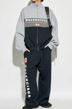 Balenciaga BLACK Sweatpants with printed logo